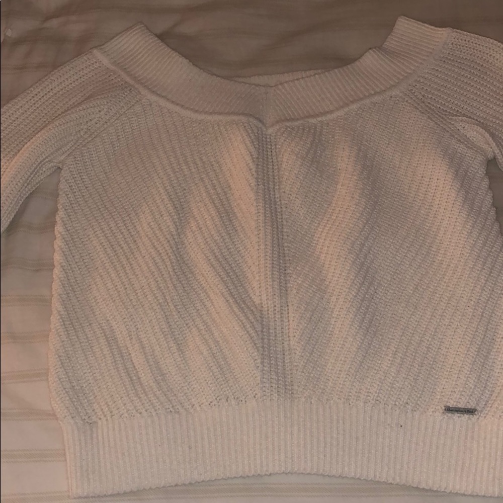 Off-Shoulder White Sweater